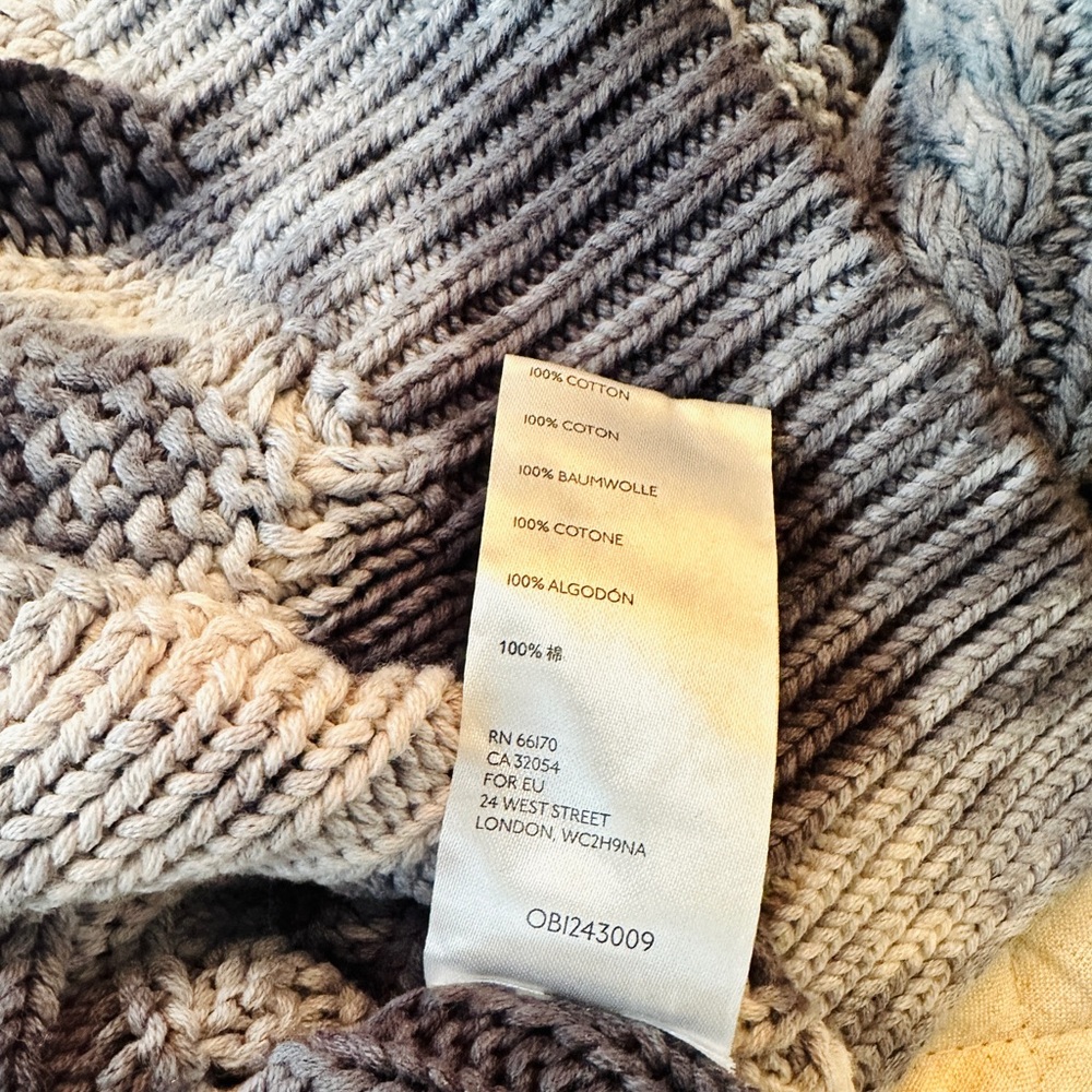 Anthropologie Pilcro Joni Cable-Knit Sweater Blue Motif tie-dye 🪢 Size M, NWOT - Picture 7 of 7
